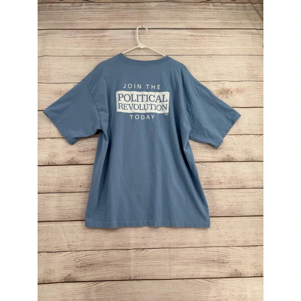 Union Made Bernie Sanders T-Shirt Mens 2XL Blue Political Revolution Graphic Tee